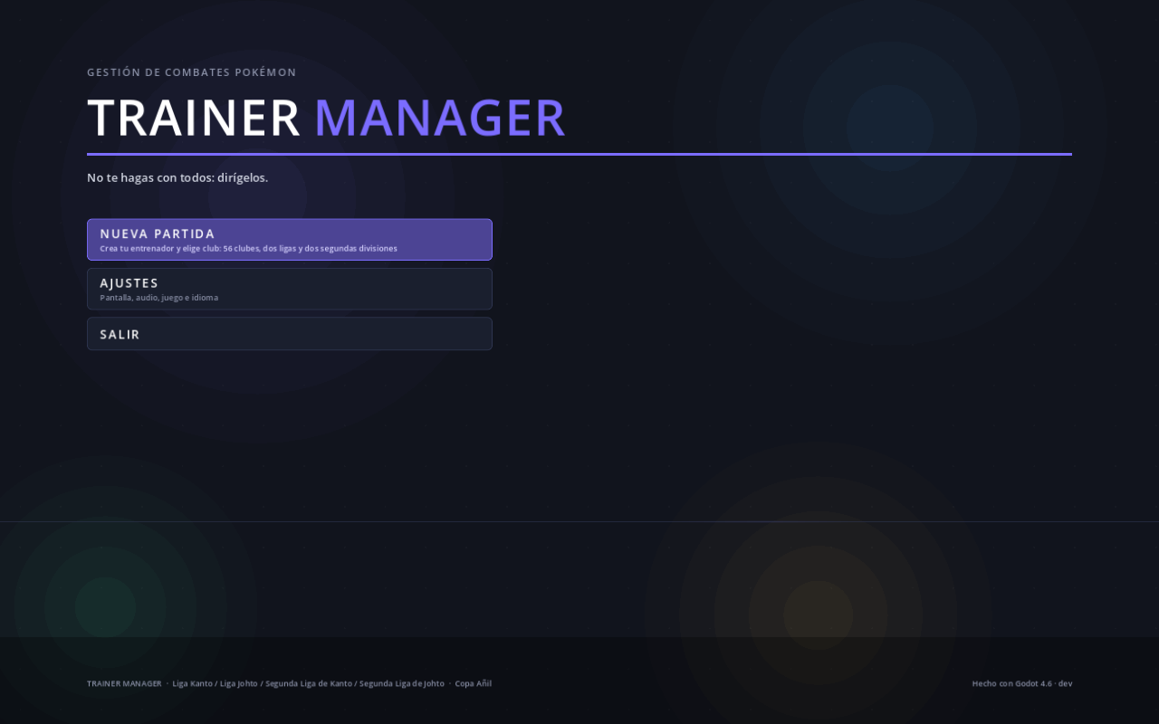 Trainer Manager main menu