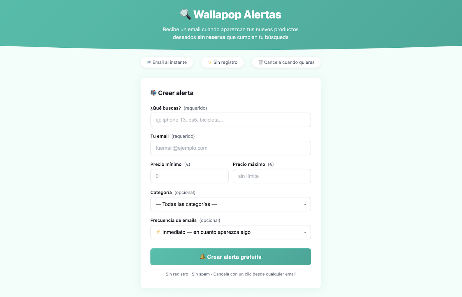 Wallapop Alert screenshot